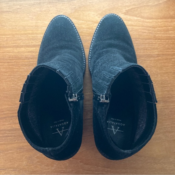 AQUATALIA Black Suede Heeled Ankle Boots - Picture 4 of 4